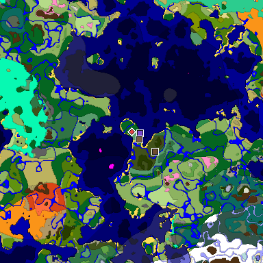 Predicted biome map of Java 1.20 seed -536761658674365956 around estimated spawn