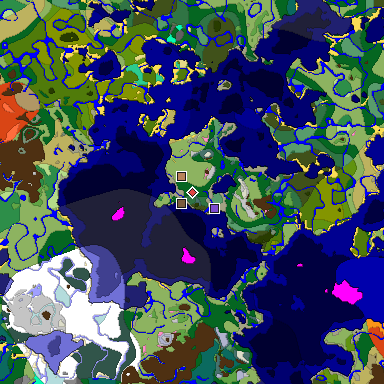 Predicted biome map of Java 1.20 seed -4165755682580903549 around estimated spawn