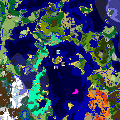 Predicted biome map of Java 1.20 seed -8609724147664545253 around estimated spawn