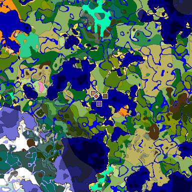 Predicted biome map of Java 1.20 seed 4827935508186886183 around estimated spawn