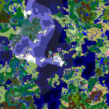 Predicted biome map of Java 1.20 seed -1362714659357179738 around estimated spawn