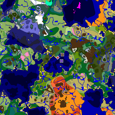 Predicted biome map of Java 1.20 seed 1857384417272039383 around estimated spawn