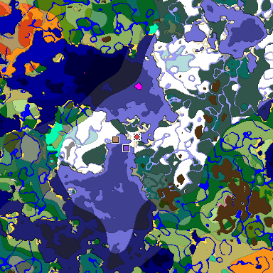 Predicted biome map of Java 1.20 seed -1969928486667524563 around estimated spawn