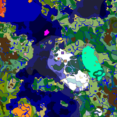 Predicted biome map of Java 1.20 seed -6182881439074704562 around estimated spawn