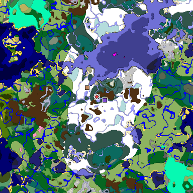 Predicted biome map of Java 1.20 seed 716600014788717404 around estimated spawn
