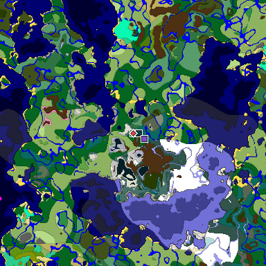 Predicted biome map of Java 1.20 seed 911053821918751771 around estimated spawn