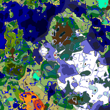 Predicted biome map of Java 1.20 seed 626533996031547270 around estimated spawn