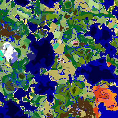 Map of Minecraft seed 7064985409603780368 around spawn