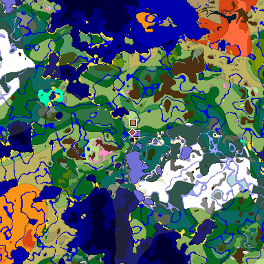 Predicted biome map of Java 1.20 seed 2116492212854550130 around estimated spawn