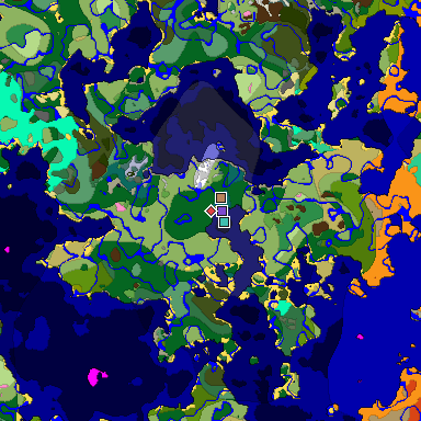 Predicted biome map of Java 1.20 seed -7538137251891625592 around estimated spawn