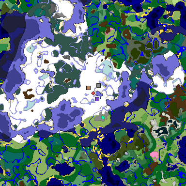 Predicted biome map of Java 1.20 seed -1373341582370346859 around estimated spawn