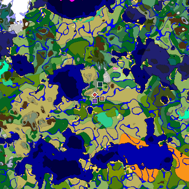 Predicted biome map of Java 1.20 seed 4813603921366381404 around estimated spawn