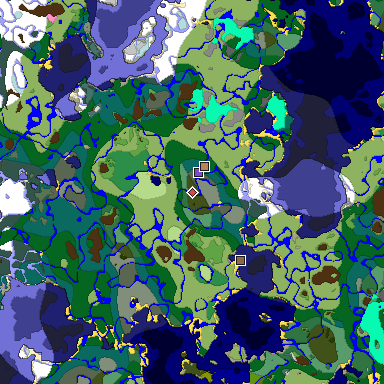 Predicted biome map of Java 1.20 seed 8457037630231951050 around estimated spawn