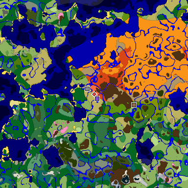 Predicted biome map of Java 1.20 seed 8352370862023358815 around estimated spawn