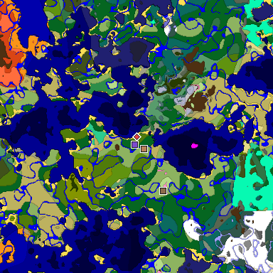 Predicted biome map of Java 1.20 seed 5196511050082217219 around estimated spawn