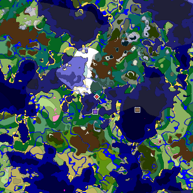 Predicted biome map of Java 1.20 seed 8265425174053556024 around estimated spawn