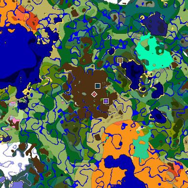 Predicted biome map of Java 1.20 seed -6194856324366765708 around estimated spawn
