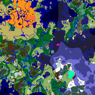 Predicted biome map of Java 1.20 seed -1547923894009069404 around estimated spawn