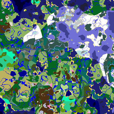 Map of Minecraft seed 3660108603817237200 around spawn