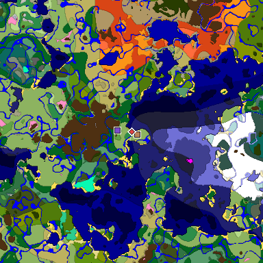 Predicted biome map of Java 1.20 seed 1486025685452913790 around estimated spawn