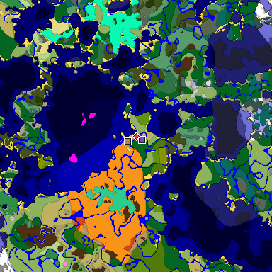 Predicted biome map of Java 1.20 seed -8194651810812801133 around estimated spawn