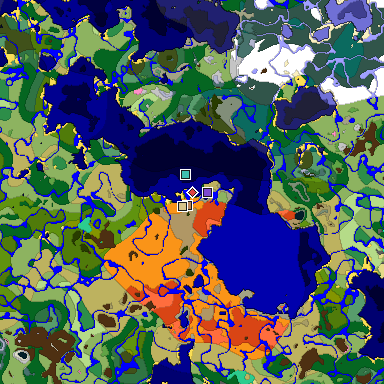 Predicted biome map of Java 1.20 seed -3599873819712573410 around estimated spawn