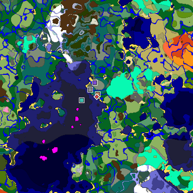 Predicted biome map of Java 1.20 seed -8307501458092510660 around estimated spawn