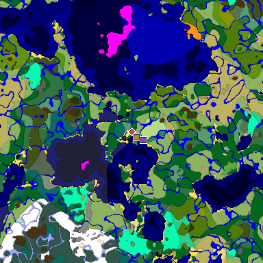 Predicted biome map of Java 1.20 seed -1114851708599677044 around estimated spawn