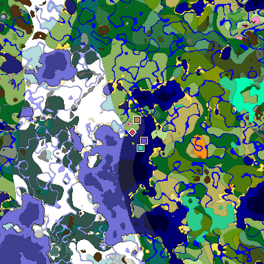 Predicted biome map of Java 1.20 seed 5634047616572987591 around estimated spawn