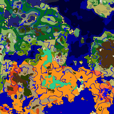 Predicted biome map of Java 1.20 seed 2485801526178870562 around estimated spawn