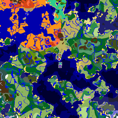 Map of Minecraft seed 7006750381757525494 around spawn