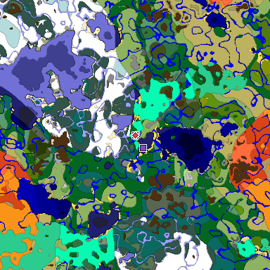 Predicted biome map of Java 1.20 seed 6376648548990545839 around estimated spawn