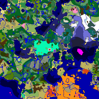 Predicted biome map of Java 1.20 seed -7832415322126034797 around estimated spawn