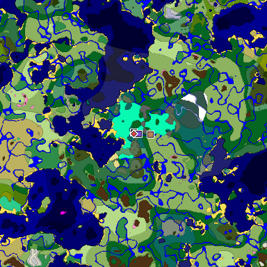 Predicted biome map of Java 1.20 seed -3830452726242538277 around estimated spawn