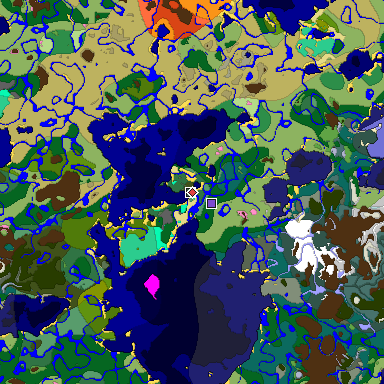Predicted biome map of Java 1.20 seed -1641877868149702608 around estimated spawn