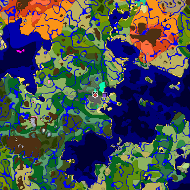Predicted biome map of Java 1.20 seed -4265888948055034732 around estimated spawn