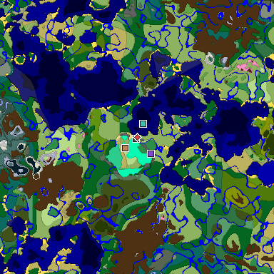 Predicted biome map of Java 1.20 seed -5709324940411881051 around estimated spawn