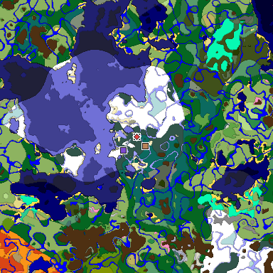 Predicted biome map of Java 1.20 seed -491192204706313176 around estimated spawn