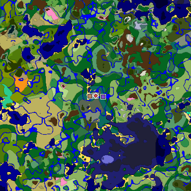 Predicted biome map of Java 1.20 seed -8518457082638058191 around estimated spawn