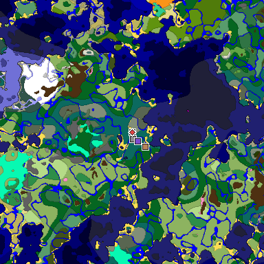 Predicted biome map of Java 1.20 seed -1154883667364500323 around estimated spawn