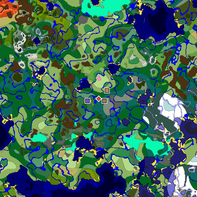 Predicted biome map of Java 1.20 seed -7888370078800574144 around estimated spawn