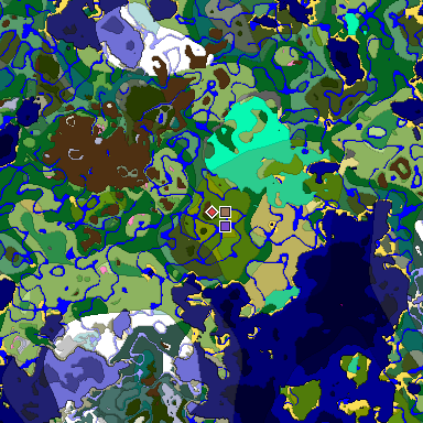 Predicted biome map of Java 1.20 seed 4022511877170193506 around estimated spawn