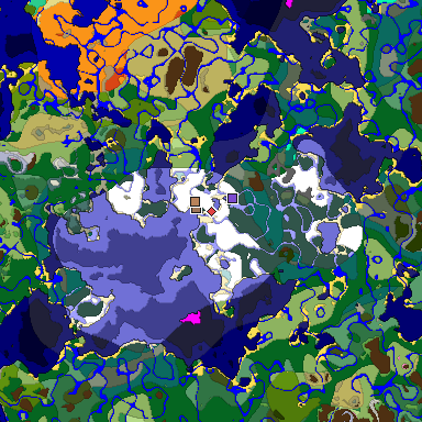Predicted biome map of Java 1.20 seed -6234494733194224044 around estimated spawn