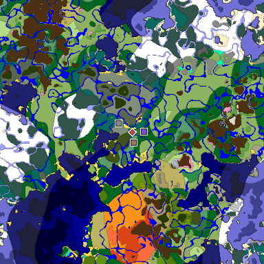 Predicted biome map of Java 1.20 seed -8062524453704397633 around estimated spawn