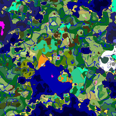 Predicted biome map of Java 1.20 seed 2786084935688609421 around estimated spawn