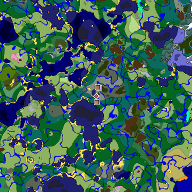Predicted biome map of Java 1.20 seed 1957969917613233562 around estimated spawn