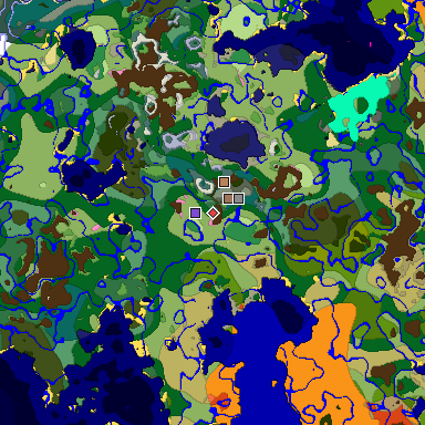 Predicted biome map of Java 1.20 seed -2663834698512113825 around estimated spawn