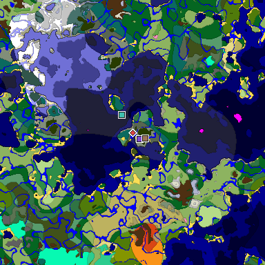 Predicted biome map of Java 1.20 seed 5920536368827770912 around estimated spawn