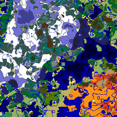 Predicted biome map of Java 1.20 seed -6294703468803048712 around estimated spawn
