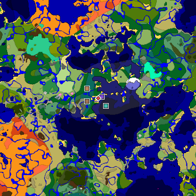 Predicted biome map of Java 1.20 seed 4861658824126396194 around estimated spawn